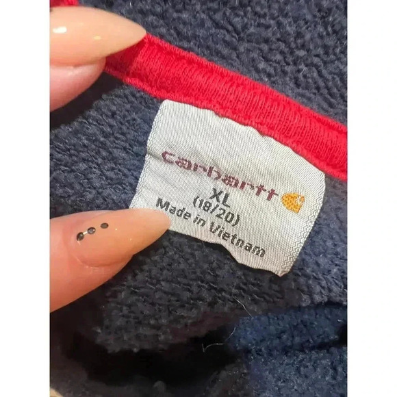 CARHART HOODIE pullover navy blue and red youth XL - Picture 8 of 8